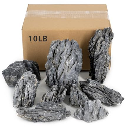 ChaoLeHo Natural Rocks Seiryu Stones Aquariums Stones for Aquascaping, Aquariums, Terrariums, Vivariums Decorative Stone,Reptile Enclosures,Paludariums,and Gardens-10lb（2 to 7 inch）