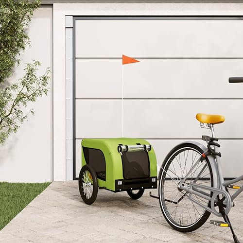 ShGaxin Fahrradanhänger Hunde Grün und Schwarz Oxford-Gewebe und Eisen, Fahrrad Anhänger, Lastenanhänger, Handwagen, Fahrrad-lastenanhänger, Lastenfahrrad 94004