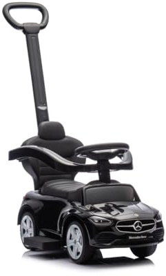 Milly Mally KFZ mit Griff MERCEDES C-Class Kinderfahrer Geschenk Baby 12m+ Auto (Schwarz)
