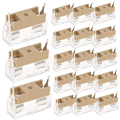 Mobestech 20er-Pack Mini-sicherungshalter 5 X 20 Mm Sicherungshalter-Kappen Marine-sicherungssatz Für Die Schalttafelmontage Steckdose