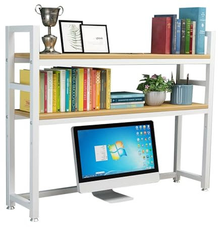 Estantería Pequeña De Sobremesa - 2 Capas Librería Multifuncional De Sobremesa Para Ordenador, Estantería De Sobremesa Bricolaje, Estantería De Escritorio Extensible, para Oficina/cocina(B,85x25x102cm