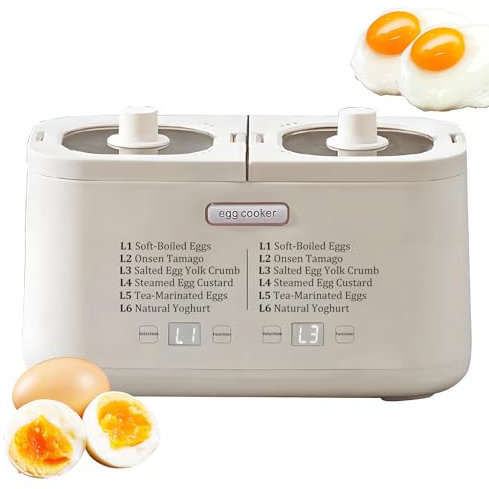Chaudière à œufs et autocuiseur à œufs Multifonction - 6 Modes de Cuisson, réservation Intelligente 24h / 24, matériau PP avec Bol à Vapeur en Acier Inoxydable, Parfait pour la Maison et