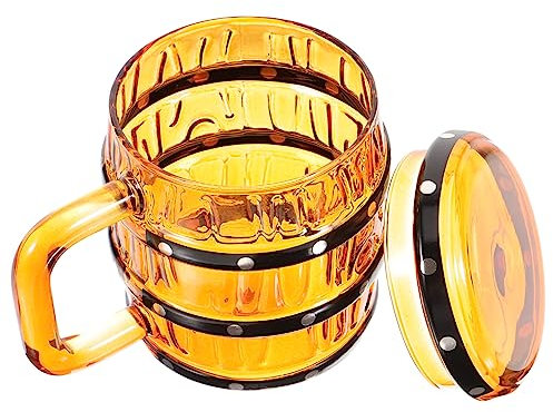 HOLIDYOYO Glas Bierbecher Mit Deckel Retro Stil Getränke Becher Für Bar Und Zuhause Füllmenge Für Bier Fruchtsäfte Und Milch Als Geschenk Für Bierliebhaber