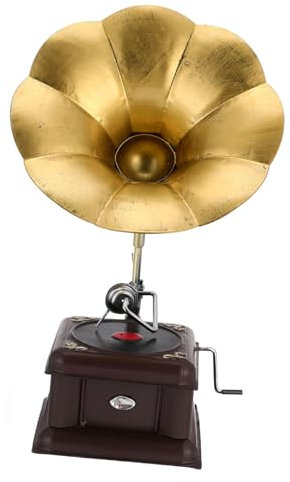 OUNONA Plattenspieler Vintage Grammophon Mit Handkurbelmechanismus Zum Selberbauen Für Wohnzimmer Dekoration Als Geschenkidee