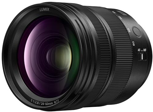Panasonic LUMIX S Series 24-60mm F2.8 L-Mount Lens; Landscapes, Portraits, and Video, Precision Focus Control Ring - S-E2460, Wide Angle Lens, Black