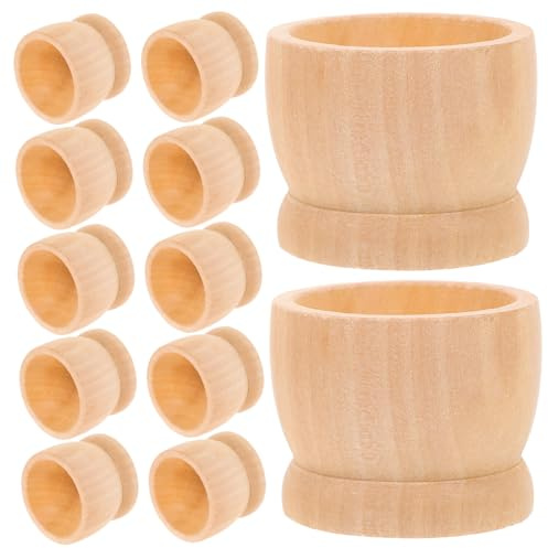 Anneome 15piezas Soporte para Huevos De Pascua Huevera De Madera Decoración De Huevos para Manualidades DIY Base para De Pascua Artículo para Manualidades