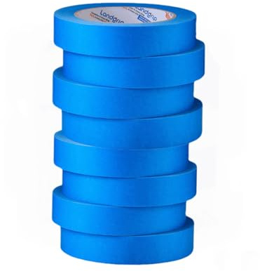 Blaues Malerband 24mm x 55m (8 Rollen, 440m Gesamt) Profi Abdeckband Klebeband für Scharfe Kanten, Lackierarbeiten, Renovierung, 21 Tagen rückstandsloser Entfernung – Ideal für Sprühlack, Maler