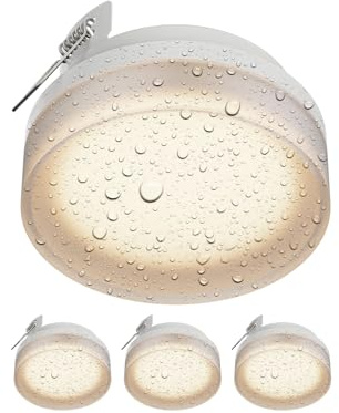 ledscom.de 4x Deckeneinbauleuchte IPLY für außen, IP44, Stahl, weiß matt, rund, 100mm Ø, 1x GX53 max. 15W