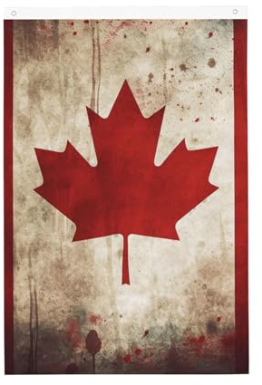 Bandiere retrò Canada per esterni, 7,6 x 0,9 m, stampa verticale su entrambi i lati, bandiere da giardino bandiere per esterni, striscione per vacanze con occhielli, bandiera per casa, cortile, per