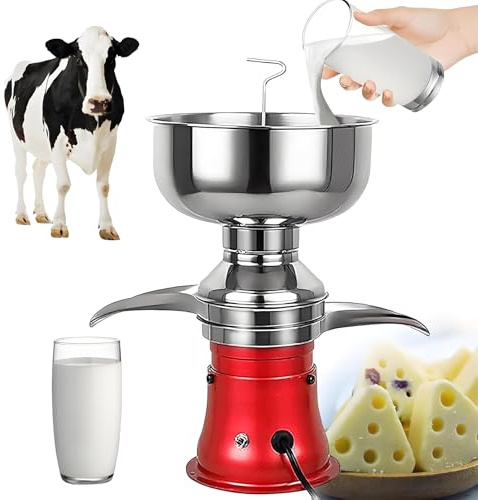 LYAYYDS Séparateur de crème électrique Haute Vitesse 80 l/h, centrifugeuse à Lait 21 Gal/Heure, séparateur de Lait 10 500 TR/Min pour Ferme, Beurre Maison 36 × 36 × 50 cm