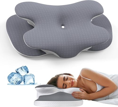A-Pce Oreiller Memoire Forme pour Tous Les Types de Dormeurs, Oreiller Orthopédique Ergonomique pour Soulager Les Douleurs au Cou et aux Épaules, Oreiller Cervical avec Taie d'oreiller Amovible