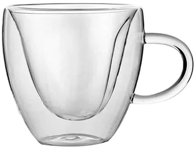 Hjärta kärleksformad glasmugg dubbelvägg kaffekopp isolerad te mjölk juice vatten kopp värmebeständig dryckesälskare gåva (80 ml)