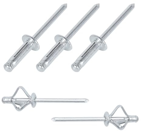 Rivets aveugles à expansion à 3 plis, lot de 50, rivets à expansion de 4,8 mm et 6,4 mm, rivets à large bride en aluminium for l'industrie, la construction, la métallurgie(4.8X16mm)