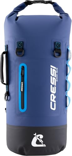 Cressi desde 1946 - Ocelot Dry Bag - Bolsa Estanca Impermeable Unisex para Mar, Barco y Actividades Acuáticas, Disponible en Tamaño Pequeño, Mediano y Grande, Azul/Azul Claro 30 L