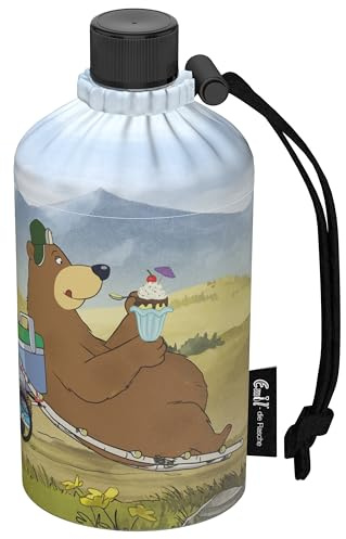 Emil Glas Trinkflasche 0,3l Dr. Brumm© – isolierte Kinderflasche für Kindergarten & Schule, auslaufsicher, schadstofffrei für Mädchen und Jungen