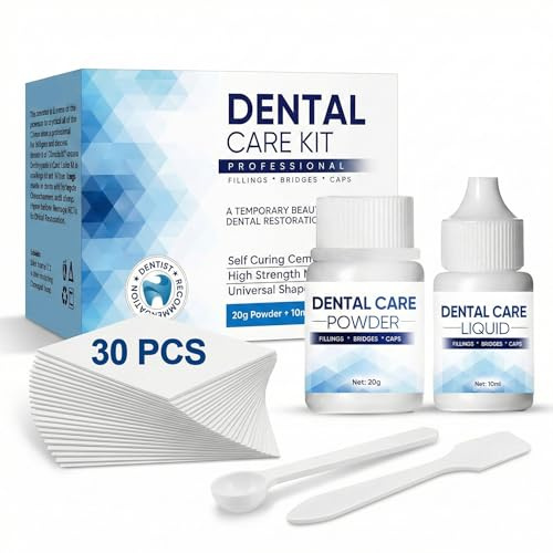 Tooth Filling Repair Kit, Temporary Tooth Filling, Safe & Natural-Looking DIY Teeth Filler for Missing and Broken Teeth, Safe Formula Includes 4 Tools for Home Dental Care