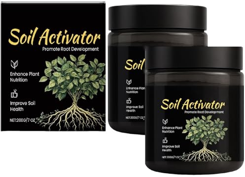 Activador revitalizador del suelo para plantas, fórmula soluble en agua, para la mayoría de las plantas. Favorece la absorción de nutrientes y el desarrollo de las raíces (2pcs)