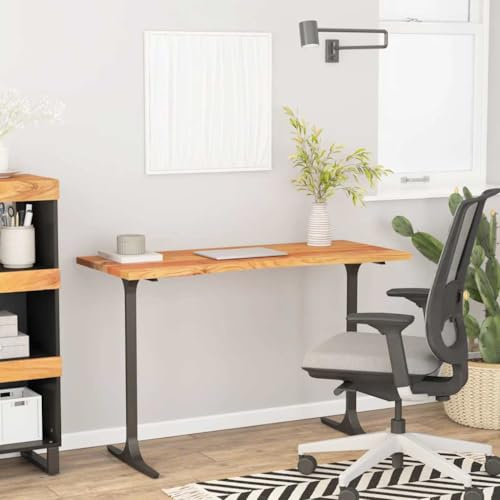 Vevorizon Massivholz Schreibtischplatte Akazie rechteckig 110 x 50 x 2,5 cm, Holzplatte mit natürlicher Oberfläche, für Büro, Esstisch, Möbelbau, DIY, 75 kg Traglast