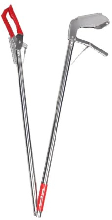 ULTECHNOVO Pince à Serpent Pliable en Acier Inoxydable, Bras Long, Argenté | Prise Large, Portée Étendue, Légère et Portable, pour Reptiles, Camping, Extérieur