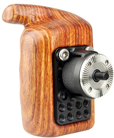 NICEYRIG Rosette Wooden Handle Grip Left Side (M6 Thread Diameter 31.8mm) Applicable for Nikon Sony Canon Camera Camcorder Cage Rig, Shoulder Mount Support Rig