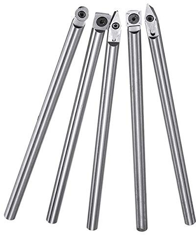 Drehmeißel für Holz, austauschbar, Wolfram-Titanspitze, 5-teiliges Set weiß