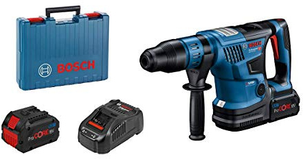 Bosch Professional BITURBO sladdlös borrhammare GBH 18V-36 C (2xbatteri ProCORE18V 5.5Ah, snabbladdare GAL 1880 CV, Bluetooth-modul GCY 42, stödhandtag, maskinduk, fettub, i hantverkarväska)