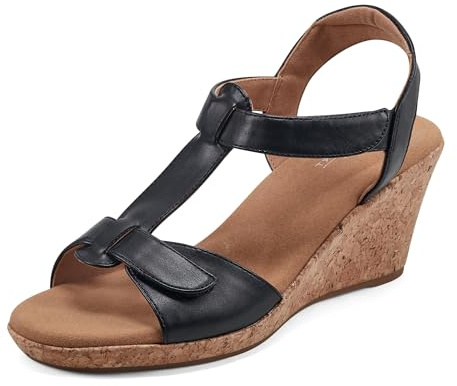 Rockport Women's Blanca T-Strap Sandal, Black, 11