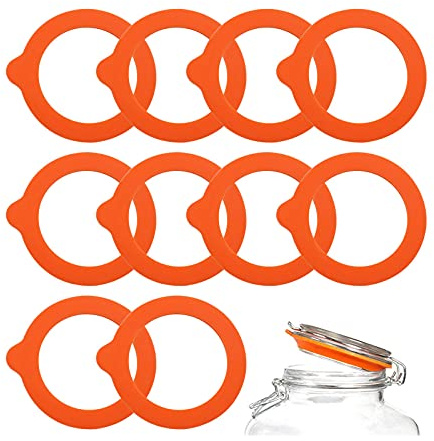 MZMing 10 Stücke Silikon Dichtungen Glas Ersatz Dichtungen Dichtring Einmachglas Ersatz Einmachringe Einkochringe Einmachgläser Dichtungen für Einweckgläser Weckgläser Rundgläser (93mm x 73mm)