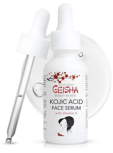 Geisha Kojic Acid Serum - 30ml / 1 fl oz - Hautaufhellendes Serum, dunkle Fleckenentferner für: Gesicht, Körper, Ellbogen, Knie, mit Hyaluronsäure & Vitamin E