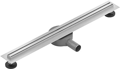 Hanse Duschrinne SLIM Chrom Bodenablauf, extraflaches Bodenablauf-Set, Siphon um 260 Grad gedreht mit Geruchssperre, Slim-Version für dünne Ausläufe, Größen 60-120 cm