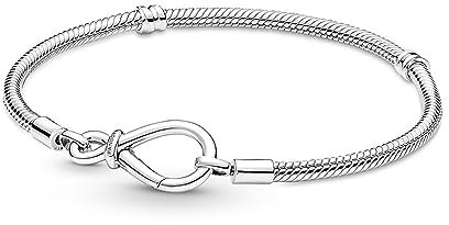 Pandora Moments Snake chain sterling silver bracelet with infinity clasp, 21