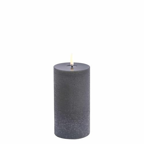 Uyuni - LED Pillar Melted Candle - Grey, Rustic - 7,8x15 cm (UL-PI-GRM78015)