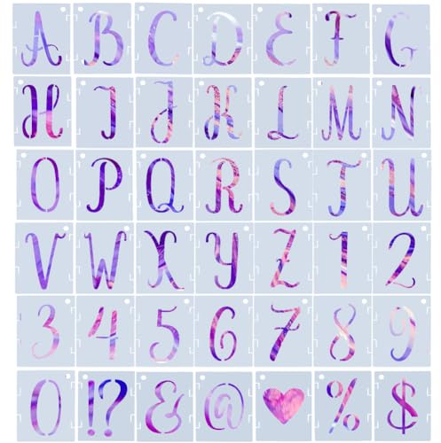 GORGECRAFT 84 Pochoir à Lettres en Plastique Réutilisable avec Chiffres et Symboles Modèles de Lettres Imbriquées pour Mur, Tissu, Tableau Noir, Signalisation et Projets Artistiques de Bricolage