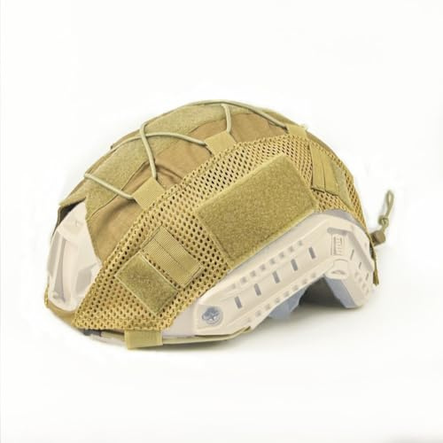 ATAIRSOFT Táctico airsoft paintball militar caza casco cubierta de tela de nylon para BJ/PJ/MH casco rápido (TAN)