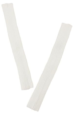 Factorys Damen Lange Fingerlose Handschuhe Weiche Winter Warme Handschuhe Winter Knit Armstulpen Daumenloch Handschuhe Gestrickt Handstulpen Armwärmer Stulpen (Weiß)