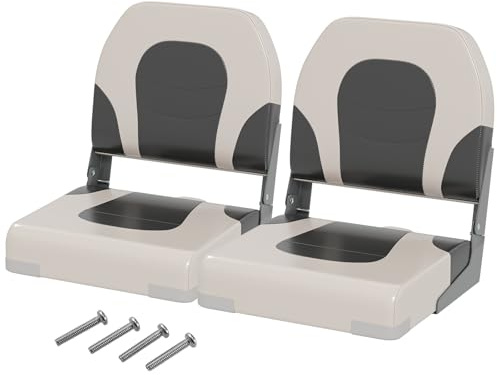 COSTWAY Siège de Bateau à Dossier en PVC Imperméable | Siège de Pêche avec Rembourrage en Éponge Haute Densité, Chaise de Bateau Universel pour Capitaine