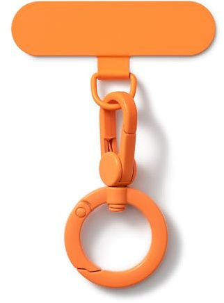 CHUQING Support de chaîne de téléphone portable Tampon métallique 360° Fixation Universel pour Lanière Orange
