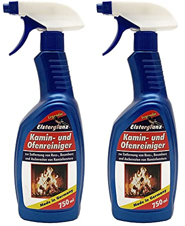 2 x 750ml Elsterglanz Kamin & Ofen Glasreiniger Kaminglasreiniger Ofenglasreiniger, Kaminofenreiniger
