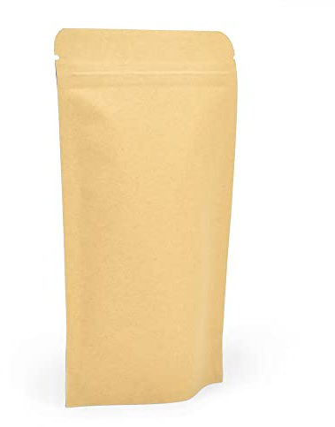Evergreen Goods 10x Kraftpapier-Lebensmittelbeute (110 X 185 X 45 Mm) - Kraftpapiertüten – Standbeutel Aus Kraftpapier - Kraftpapier-Reißveschlussbeutel Für Kaffeebohnen, Nüsse, Samen Und Mehr - Braun | Lebensmittelbeute, Braun, aus Kraftpapier, 10x Kraftpapiertüten für Kaffeebohnen, Nüsse, Samen und mehr, wiederverschließbar
