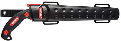 Oregon 30,5 cm gerade Premium japanische Hartstahl-Handsäge, rostfreies Forst-/Beschneidungswerkzeug, gebogene Klinge mit Scheiden-Sicherheitshülle (600138)