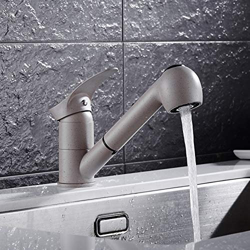YHSGY Waschtischarmaturen Weißer Küchenauszug Heißes Und Kaltes Wasser Hahn Voll Kupfer Spüle Spüle Wasserhahn