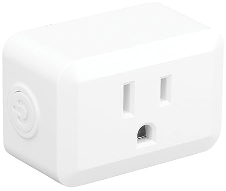 Globe Electric 50329-U Wi-Fi Smart Plug Mini, No Hub Required, 1 Grounded Outlet, White (1-Pack, 15A), Home Automation, Outlet Extender, Electronics, Smart Home, Works with Alexa, Google Home, Echo