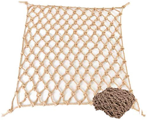 bandezid Rete di Corda Reti da Pesca Decorative Corda A Rete,Rete in Corda di Canapa for Interni Canapa Rope Net Rete di Sicurezza Diametro 4mm,Rete 8cm-Corda di Canapa 1x1m(3.3x3.3ft)