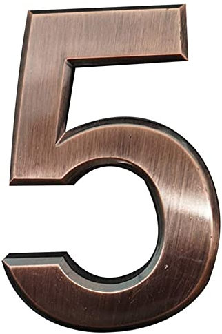 ETEC Numéros de boîte aux lettres 3D autocollants de 10,2 cm pour maison et appartement (n° 5)