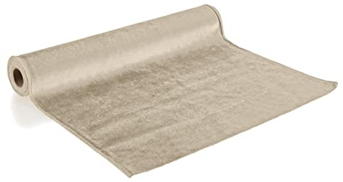 com-four® Tischläufer Samt - Dekorativer Dekostoff - Tischdeko für jeden Anlass - Bastelzubehör - Tischband 36 x 200 cm (1 Stück - beige)