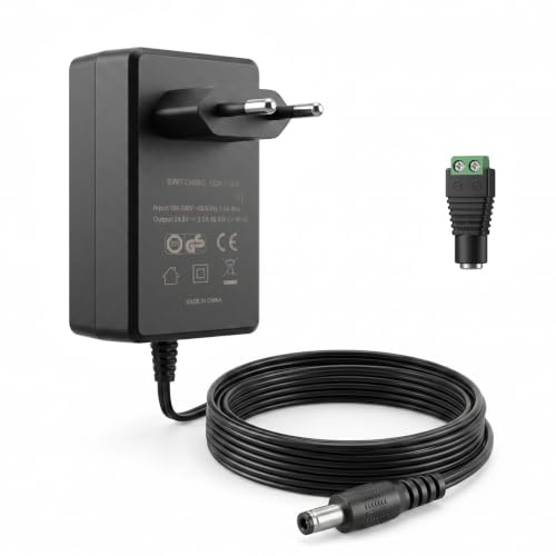 Arotelicht Alimentador 24V 2A 48W Adaptador de Corriente | 24V Fuente de alimentación, Alimentador de Pared 24V, Adaptador Alimentación, para 3528/5050 COB Tira de LED