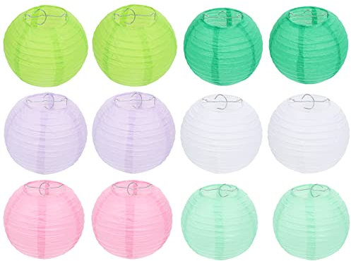 NUOBESTY 12pezzi Lanterne Di Carta Pieghevoli Decorazioni Per Feste e Capodanno Cinese Oggetti Di Scena Per Lanterne Di Carta Per Palcoscenici e Camere Da Letto