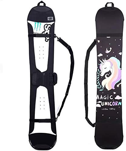 WEALTHY73 Tragbare Furnierschutzhülle Allround-Snowboardtasche Aufbewahrungstasche für Skiausrüstung Elastisches SBR-Gewebe, Wasserdicht und Verschleißfest, Unicorn,140CM