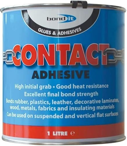 Bond It Contact Adhesive Solvent Based High Grab Neoprene Glue 250ml/500ml/1/5L Bonding Cork leather rubber metals wood (1L)