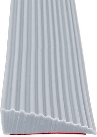 Türschwellenrampe 100x5.5x1.6 cm, Überstreifen für Türschwellen, rutschfeste Oberfläche Silikon-Bodenübergangsstreifen, Türöffnung für Fahrrad, Rollstuhl, Reinigung, Roboter, Garage (Grau)
